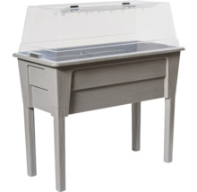 Vyvýšený záhon s priehľadným krytom pre záhradu