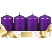 Štyri sviečky v tvare stĺpika v ozdobnom balení