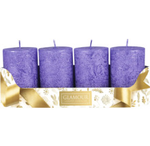 Štyri sviečky v tvare stĺpika v darčekovom balení