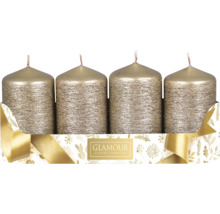 Štyri sviečky v zlatej trblietavej podobe v balení