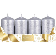 Štyri sviečky v tvare stĺpika v darčekovej krabičke