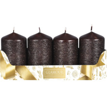 Štyri sviečky v balení, trblietavé