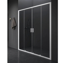 Sprchové dvere s rámom a sklenenými panelmi v kúpeľni