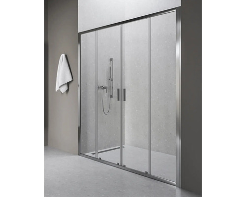 Sprchové dvere do niky RAVAK Blix II 200 cm farba rámu hliník dekor skla číre sklo 0YMK0C00Z1 Sprchovací kút s posuvnými dverami a držiakom na uteráky