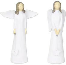 Dve figúrky anjelov s krídlami a príveskom v tvare srdca alebo hviezdy