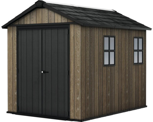 Záhradná búda s dvojkrídlovými dverami a oknami