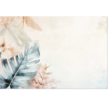 Ilustrácia s tropickými listami a kvetmi