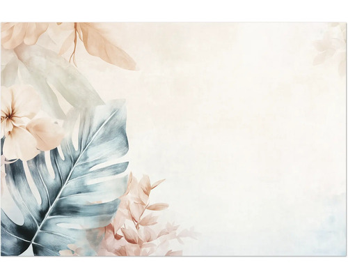 Ilustrácia s tropickými listami a kvetmi