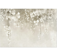 Tapeta s kvetinovým vzorom a vetvami