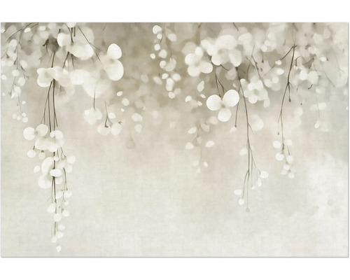 Tapeta s kvetinovým vzorom a vetvami