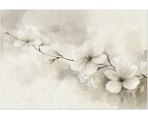 Ilustrácia kvitnúcich vetiev na svetlom pozadí