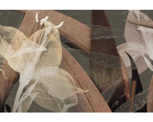 Abstraktný kvetinový vzor s okvetnými lístkami a listami