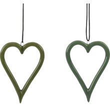 Dva ozdobné prívesky v tvare srdca so šnúrkou na zavesenie