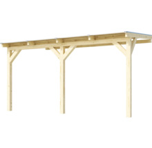 Drevený prístrešok pre auto s plochou strechou