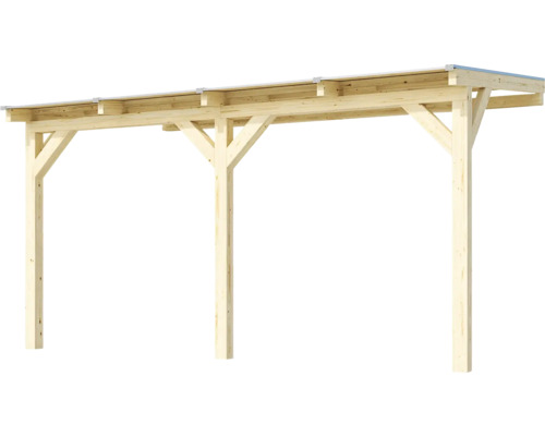 Drevený prístrešok pre auto s plochou strechou