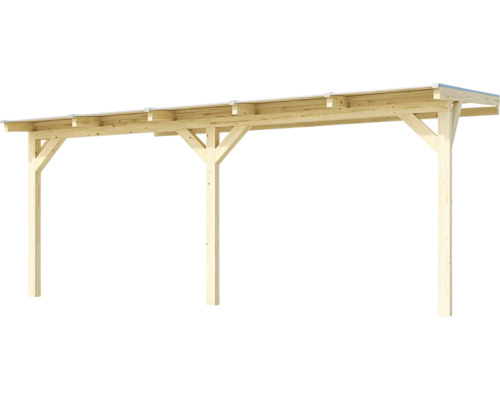 Drevený prístrešok pre auto s priehľadnou strechou