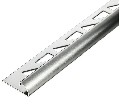 Lišta Akkit nerez oblá 8x3000 mm strieborná Kovový obkladový profil