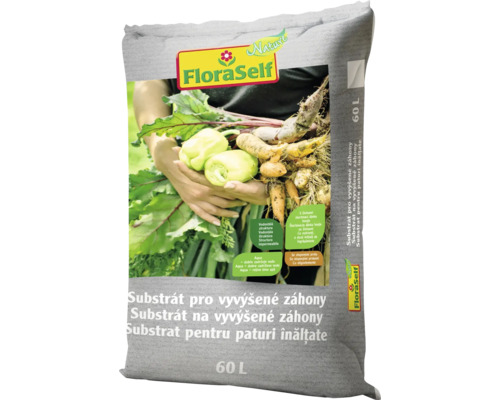 Substrát FloraSelf pre vyvýšené záhony, 60 litrové balenie