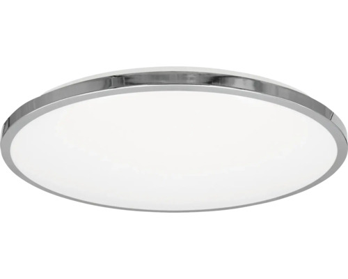 Okrúhle stropné svietidlo so strieborným rámom