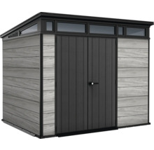 Záhradná skriňa s dvojkrídlovými dverami a oknom