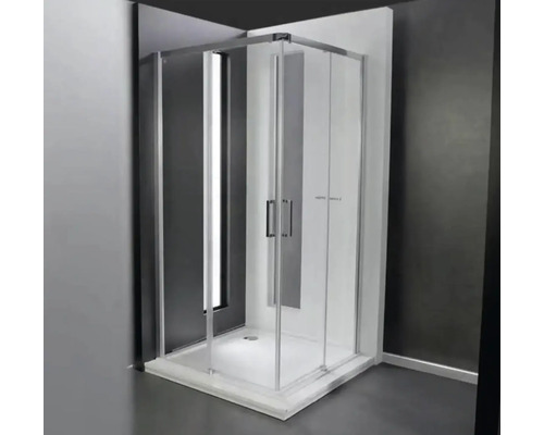 Sprchové dvere krídlové vpravo Hüppe Classics 2 EasyEntry 90 cm farba rámu strieborná dekor skla číre sklo HUPPE C25202.069.322 Rohová sprcha s posuvnými dverami a sprchovou vaničkou
