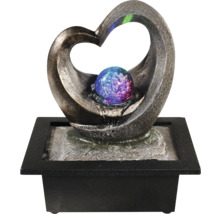 Dekoratívna izbová fontána s tvarom srdca a osvetlenou guľou