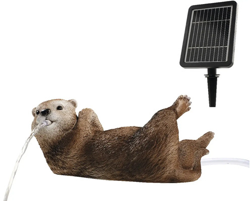 Solárna fontána vydra do záhrady