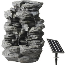 Solárna kaskádová fontána vo vzhľade skaly s vodnou hrou
