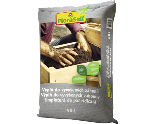 Výplň pre vyvýšené záhony FloraSelf 50 l FloraSelf Nature výplň do vyvýšených záhonov, 50 litrov vrece