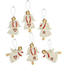 Ozdobné anjelské prívesky s motívmi srdca a hviezdy pre slávnostné dekorácie