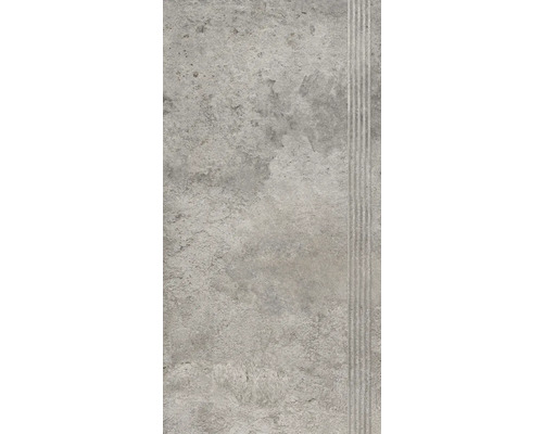 Schodovka Forum 60x30 cm Sivá dlaždica s vrúbkovaným okrajom