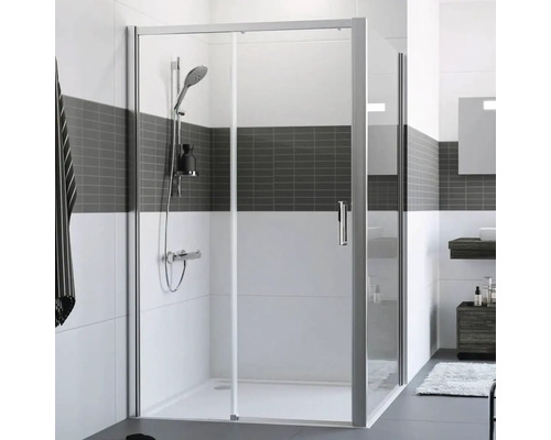 Sprchové dvere pre bočnú stenu Hüppe Classics 2 EasyEntry 160 cm farba rámu strieborná dekor skla číre sklo HUPPE C25313.069.322 Sprchovací kút s posuvnými dverami v kúpeľni