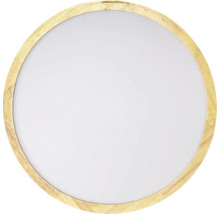 Okrúhle stropné svietidlo s dreveným rámom