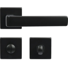 Čierna WC súprava s hranatou rozetou