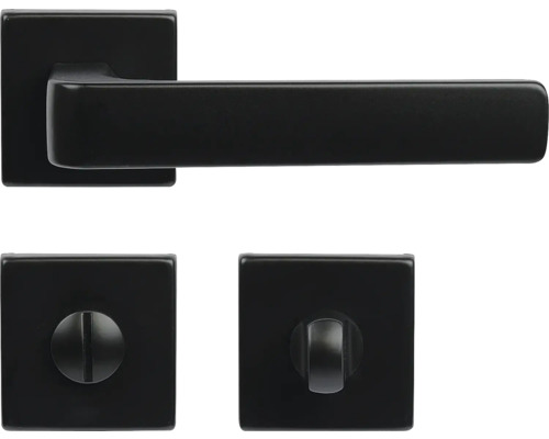 Čierna WC súprava s hranatou rozetou