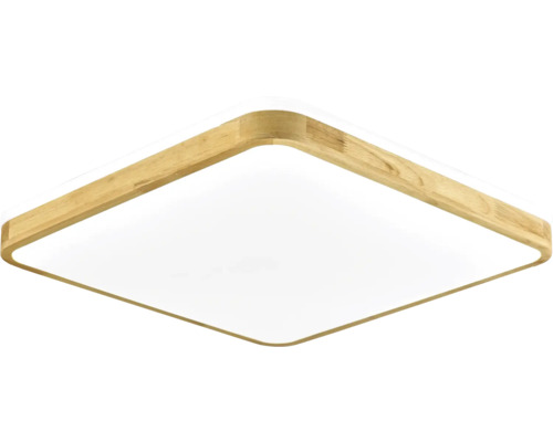 LED stropné svietidlo Eurakles TREE RC 45 W 3000/4900 lm 2900-6500K dub s diaľkovým ovládaním Štvorcové stropné svietidlo s dreveným rámom