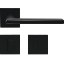 Sada kľučky ku dverám s hranatými rozetami pre interiérové dvere