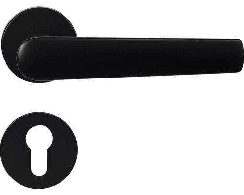 Hliníkové kovanie RK.K16.BOLOGNA.PZ.CE na okrúhlych rozetách s vratnou pružinou kľučiek Sada kľučiek na dvere s kľúčovou rozetou