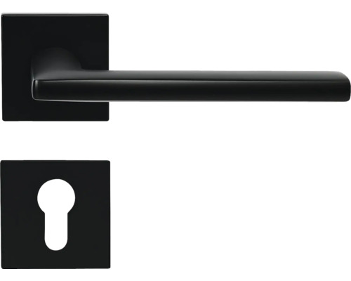 Súprava kľučky na dvere so štvorcovou rozetou a kľúčovou rozetou