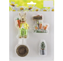 Sada dekorácií s veľkonočným zajačikom, tabuľkou, stromom a sudom