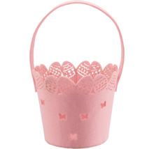 Veľkonočný košík z plsti s rúčkou a vyrezávanými motívmi