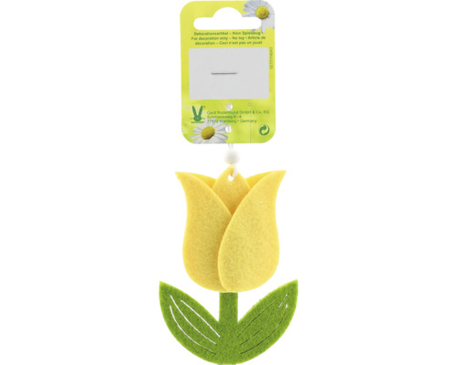 Dekoratívny prívesok v tvare tulipánu z plsti