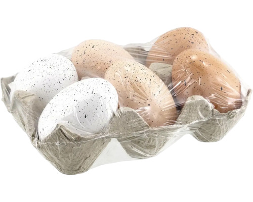 Balenie šiestich dekoračných vajec v rôznych farbách