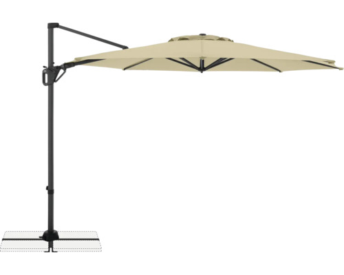 Slnečník výkyvný Life 310 cm pieskový Voľne stojaci slnečník so stojanom na vonkajšie použitie