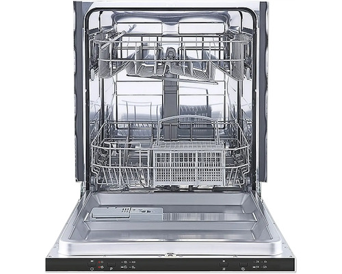 Otvorená umývačka riadu s košmi na príbory a košmi na riad.