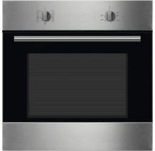 Vstavaná rúra z nehrdzavejúcej ocele so sklenenými dverami a otočnými gombíkmi