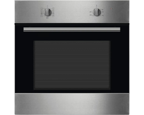 Vstavaná rúra z nehrdzavejúcej ocele so sklenenými dverami a otočnými gombíkmi