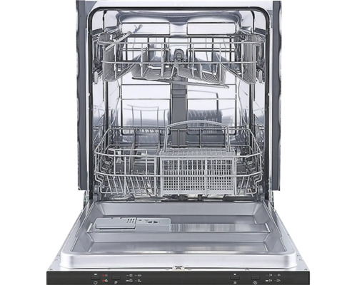 Vnútorný pohľad na umývačku riadu s otvorenými dverami a košmi na riad