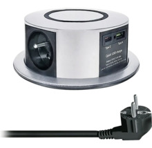 Vstavaná zásuvka s USB portami a napájacou zástrčkou
