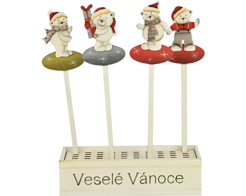 Vianočná dekorácia s figúrkami medveďov